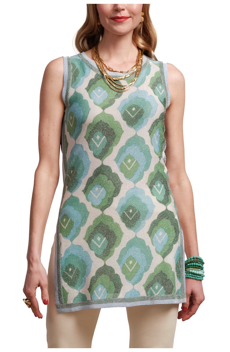 Frances Valentine Robbie Top Graphic Leaf, Main, color, Blue/Green/Multi