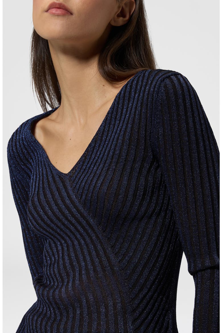 Ribbed V-Neck Sweater, Alternate, color, S72RB