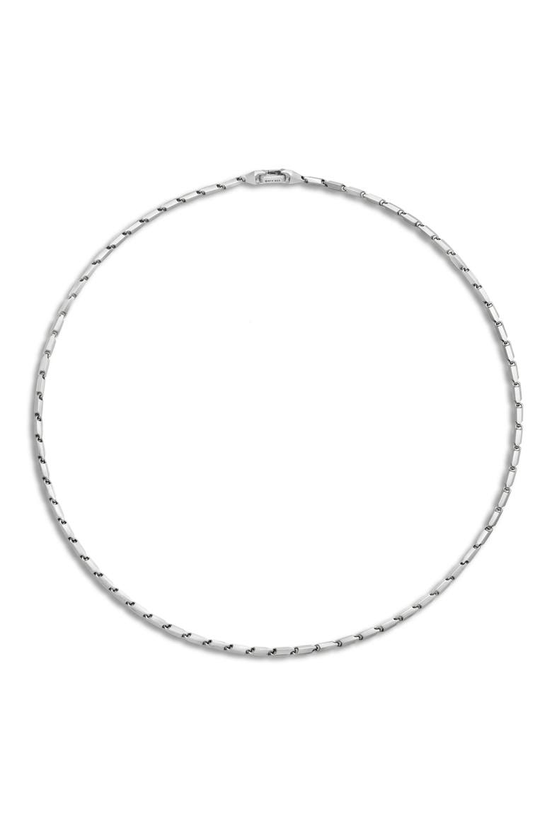 Men's Faceted Link Necklace in Sterling Silver, 3mm, Alternate, color, STERLING SILVER