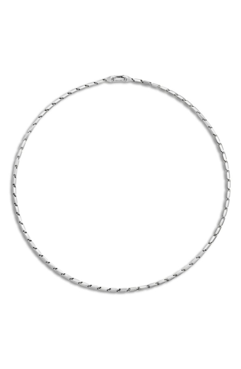 David Yurman Men's Faceted Link Necklace in Sterling Silver, 3mm, Alternate, color, Sterling Silver