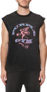 PURPLE BRAND Textured Sleeveless Cotton Graphic T-Shirt