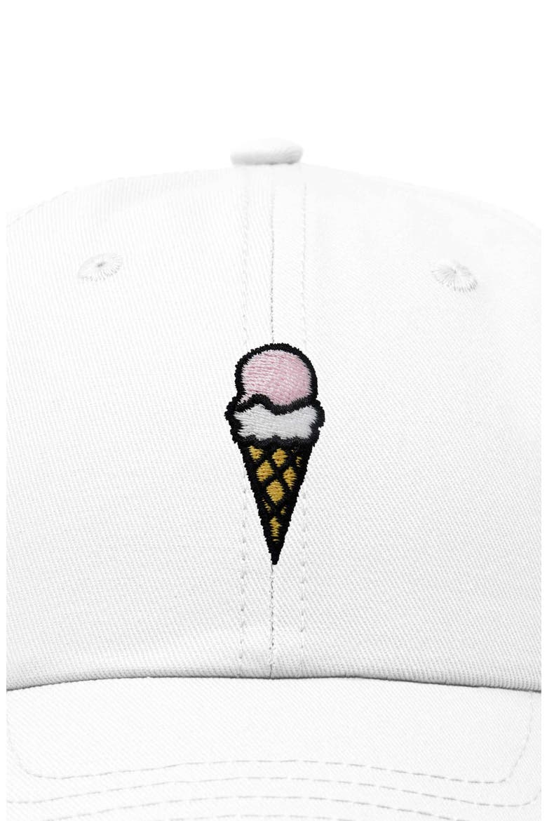 Double Scoop Embroidered Cap, Alternate, color, White