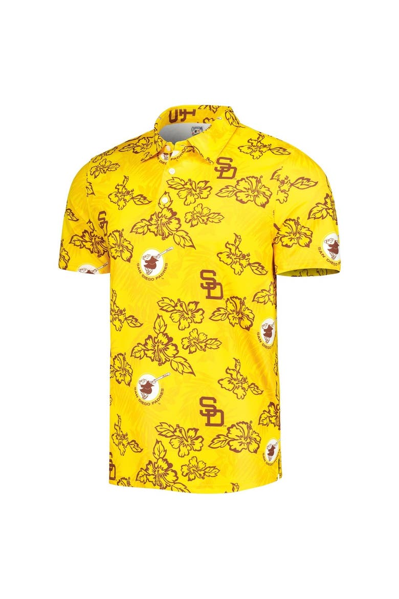 Men's Reyn Spooner Gold San Diego Padres Cooperstown Collection Puamana Print Polo, Alternate, color, Gold