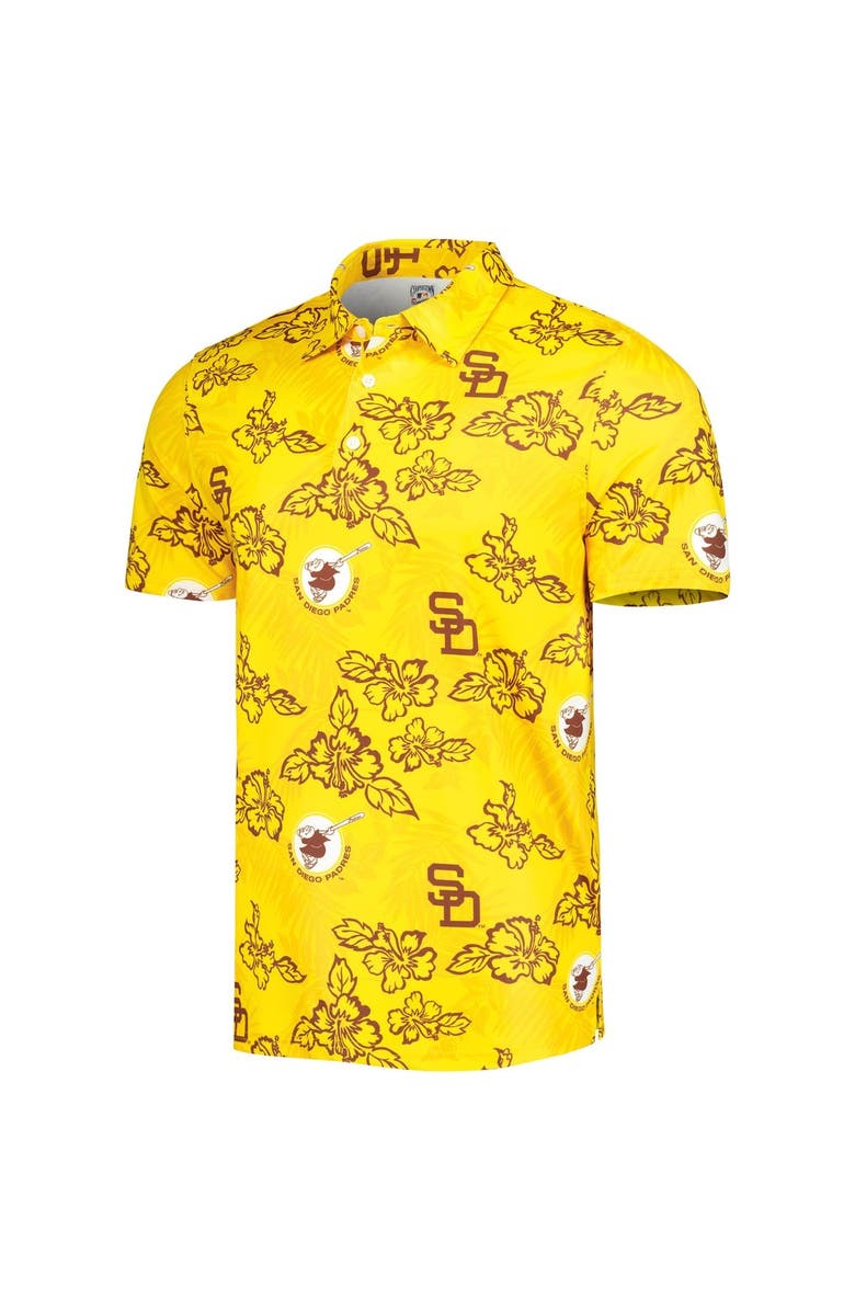 Reyn Spooner Men's Reyn Spooner Gold San Diego Padres Cooperstown Collection Puamana Print Polo, Alternate, color, Gold