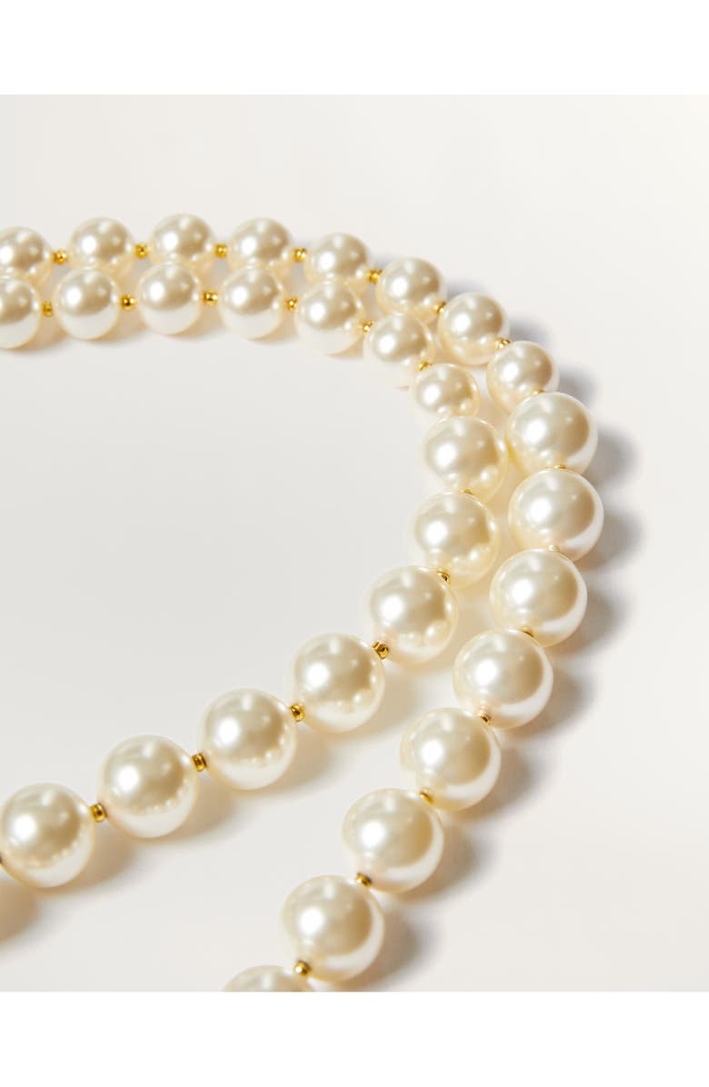 Valentino Garavani VLOGO Faux Pearl Necklace, Alternate, color, 