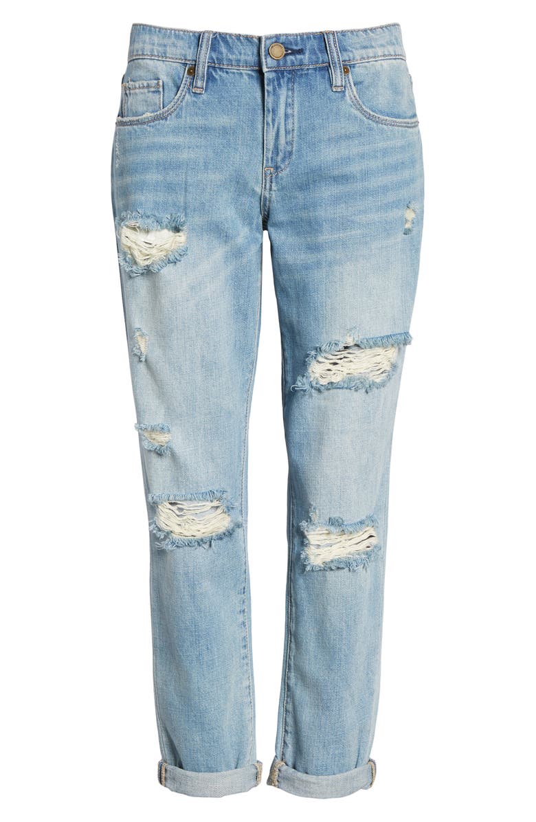 BLANKNYC Rocket Power Ripped Boyfriend Jeans, Alternate, color, 