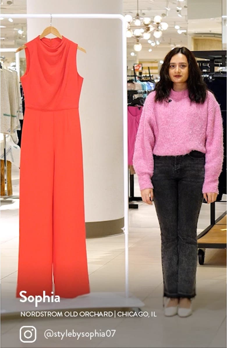 Corrine Draped Bodice Wide Leg Jumpsuit, sales video thumbnail