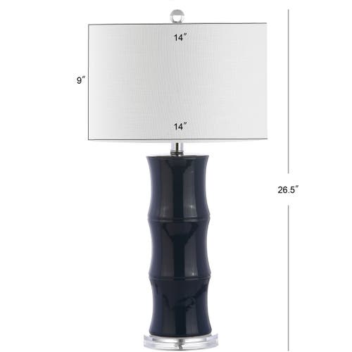 Jonathan Y Tiki 26.5" Ceramic Led Table Lamp In Navy