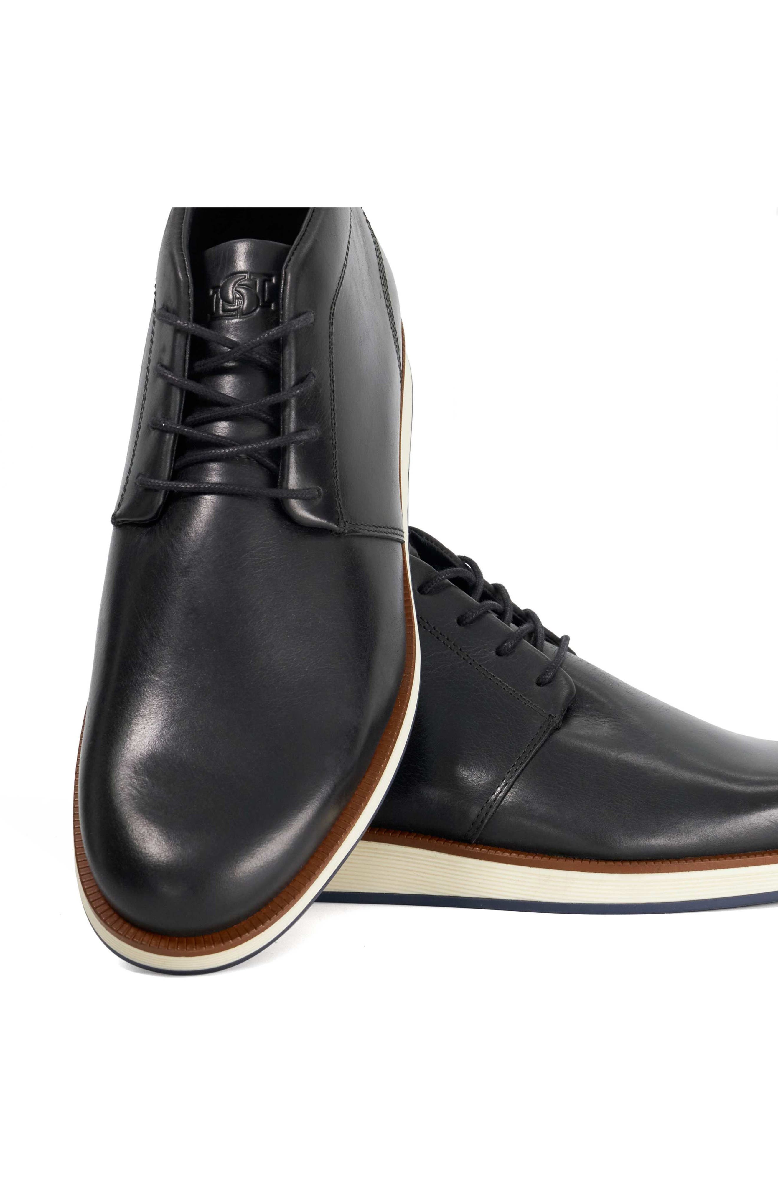 Dune London Smoky Plain Toe Chukka Boot, Alternate, color, Black