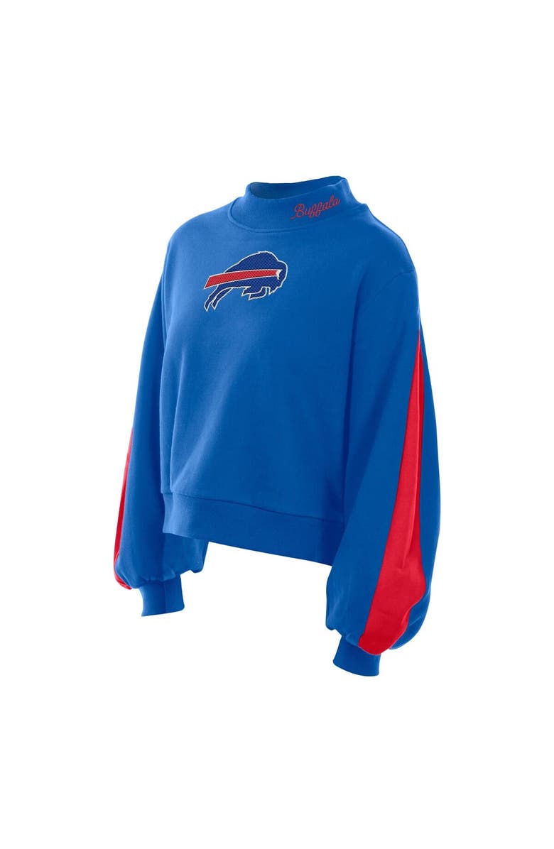 New Era Women's New Era Royal Buffalo Bills Sport Night Mock Neck Balloon Sleeve Pullover Sweatshirt, Alternate, color,