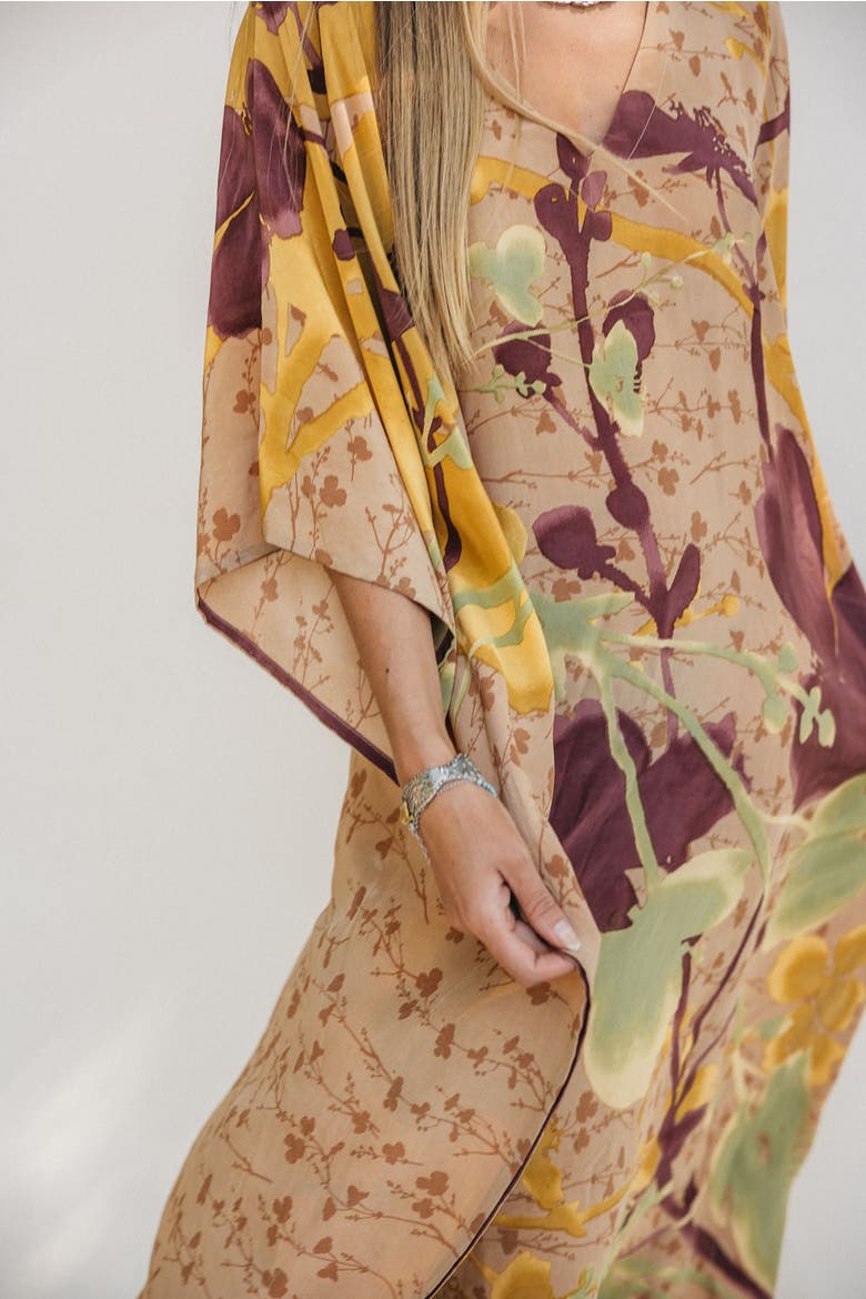 Long Caftan Magnolia, Alternate, color, Yellow & Green