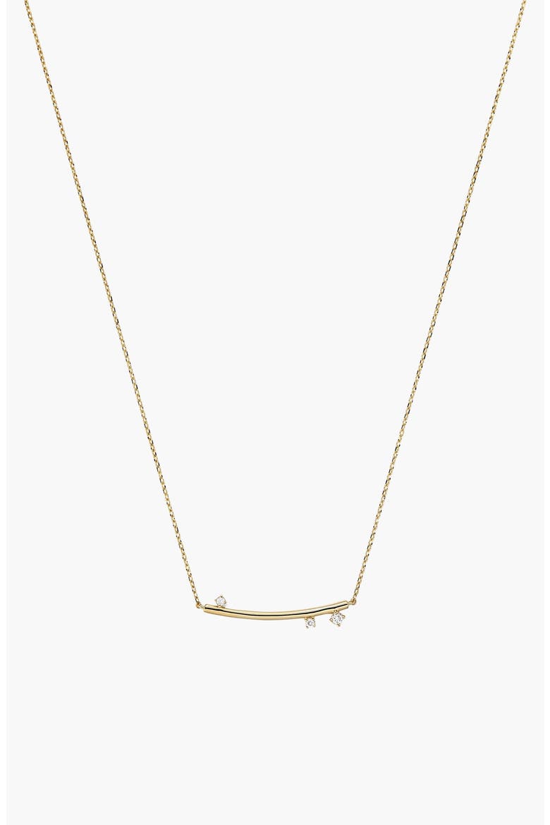 Celeste Diamond Horizon Necklace, Alternate, color, Yellow Gold