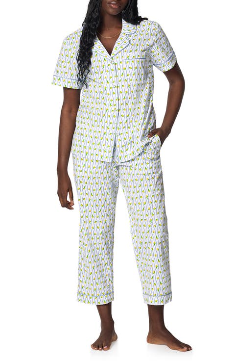 Print Organic Cotton Poplin Crop Pajamas (Regular & Plus)