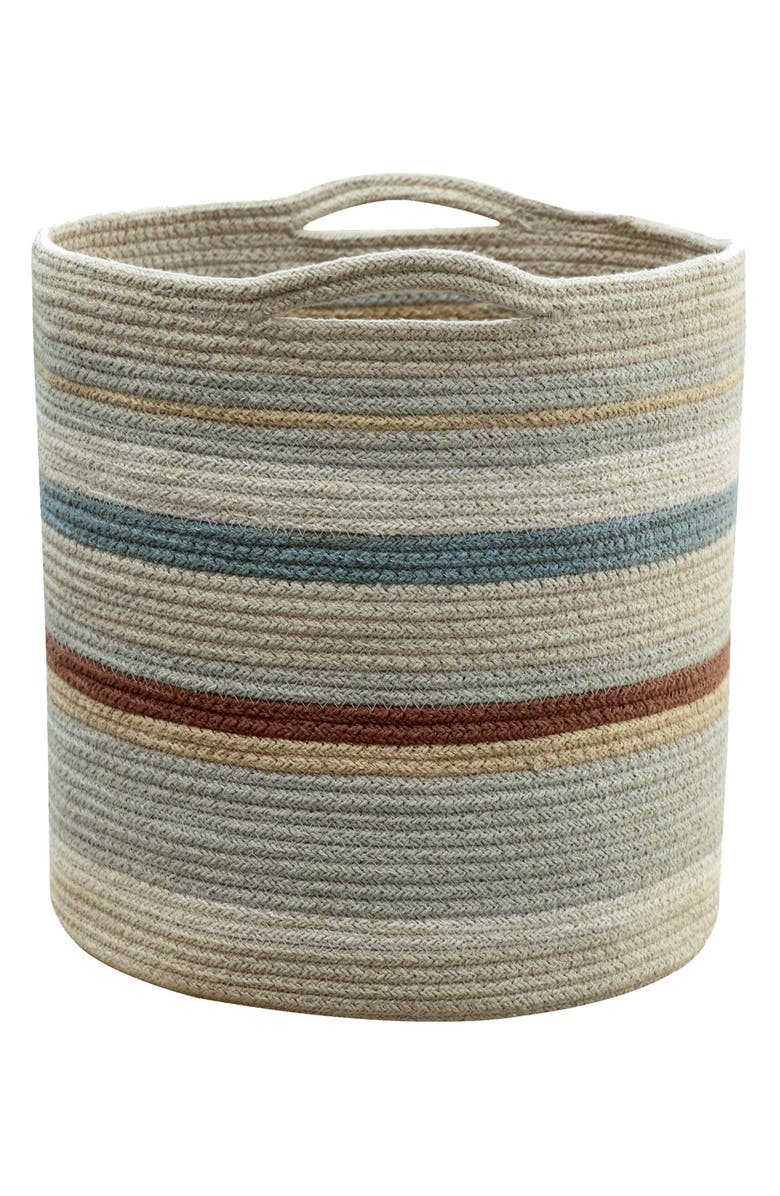 Lorena Canals Triplet Woven Basket, Main, color, Olive Blue Toffee Honey