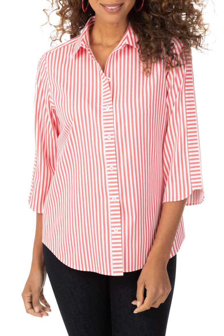 Non-Iron Mai Tai Stripe Button-Up Shirt, Main, color, MAI TAI
