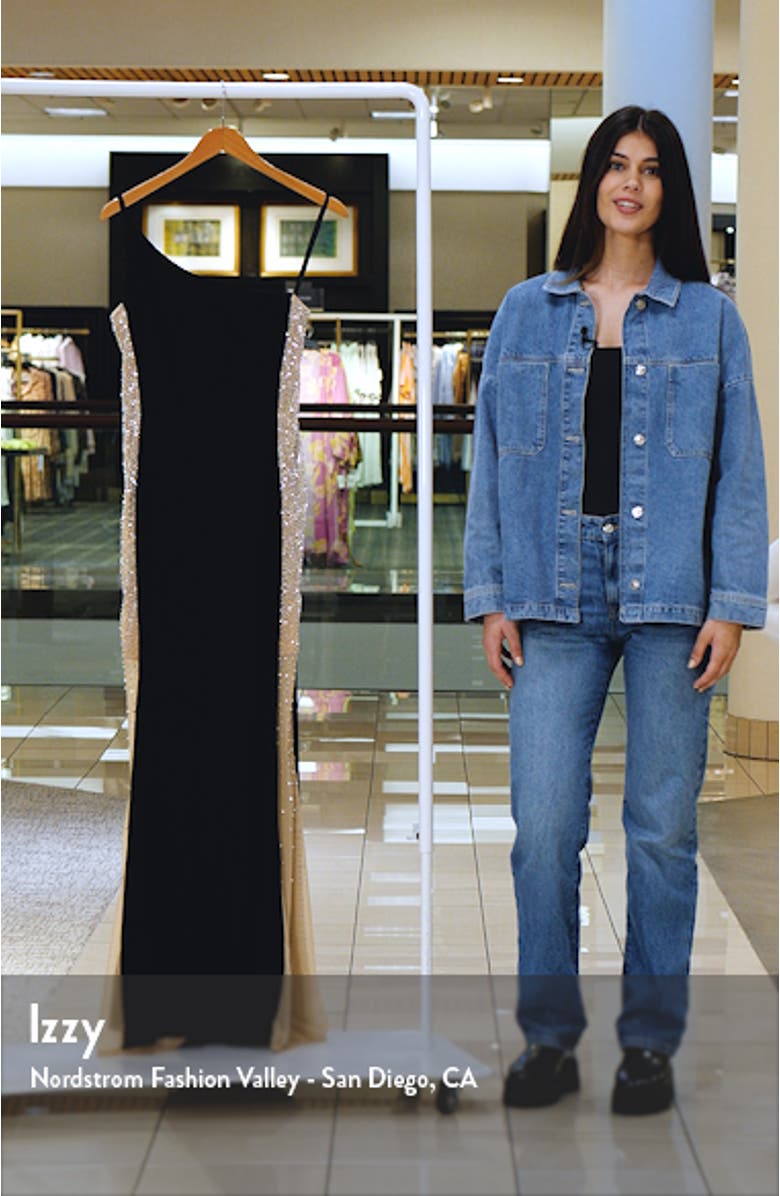 Xscape Embellished One Shoulder Evening Gown, sales video thumbnail