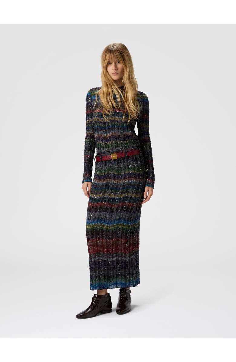 Missoni Long Pencil Skirt With Wave Pattern, Alternate, color, Multicoloured