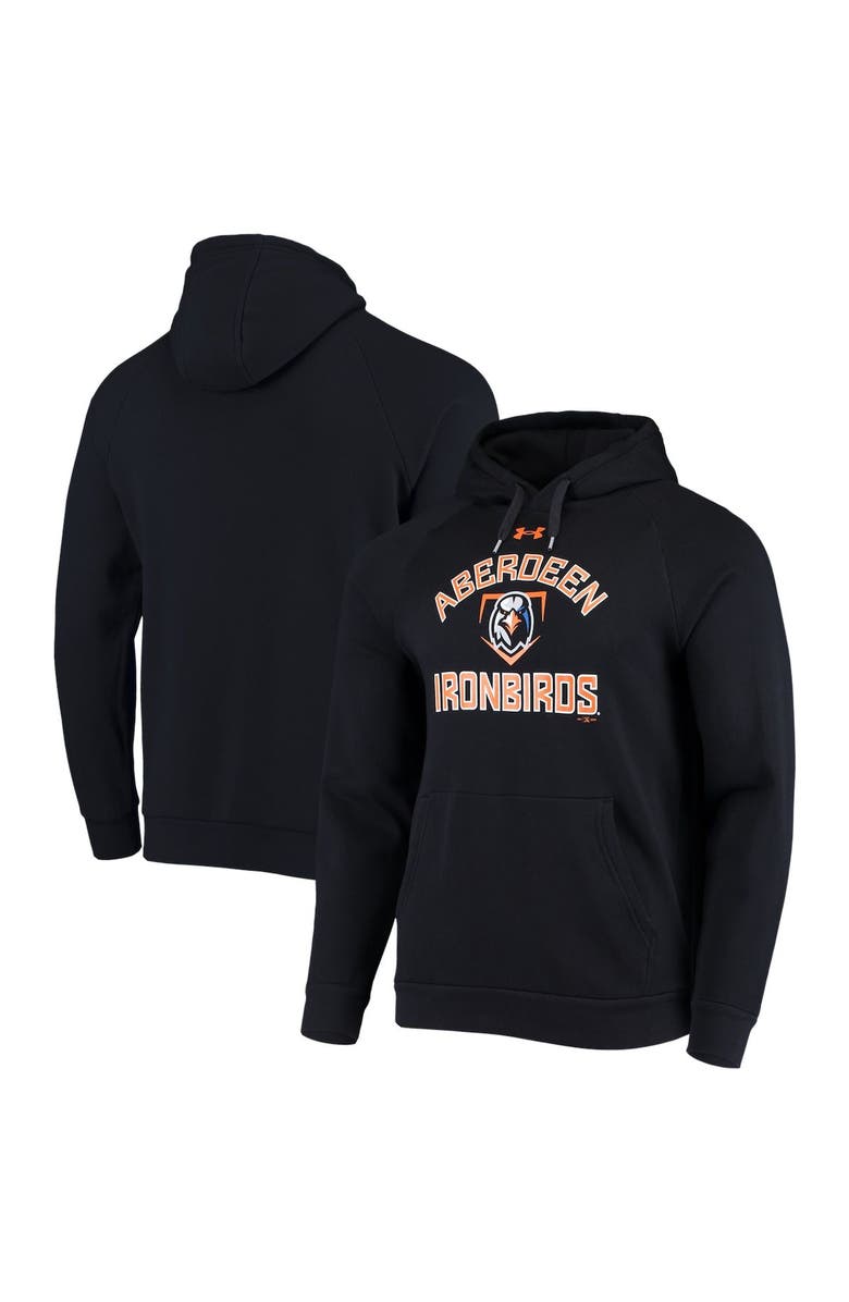 Under Armour Men's Under Armour Black Aberdeen IronBirds All Day Raglan Fleece Pullover Hoodie, Main, color,