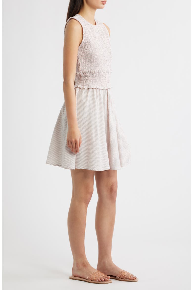 Antonietta Smocked Sleeveless Minidress, Alternate, color, ROSE PALE