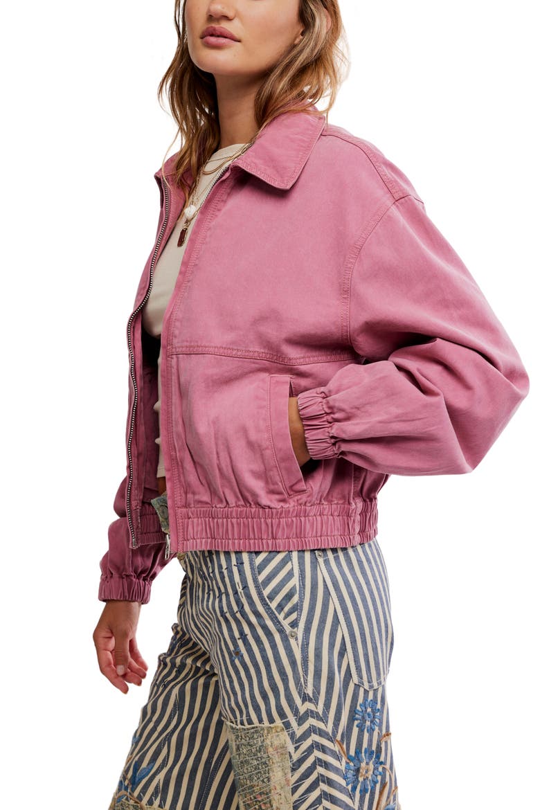 Birdie Cotton Bomber Jacket, Alternate, color, ROSE RASIN