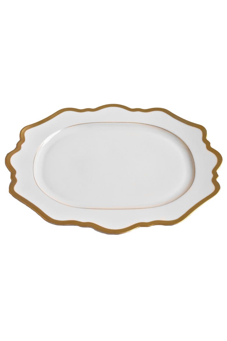 Antique White Gold Oval Platter, Main, color, WHITE/GOLD