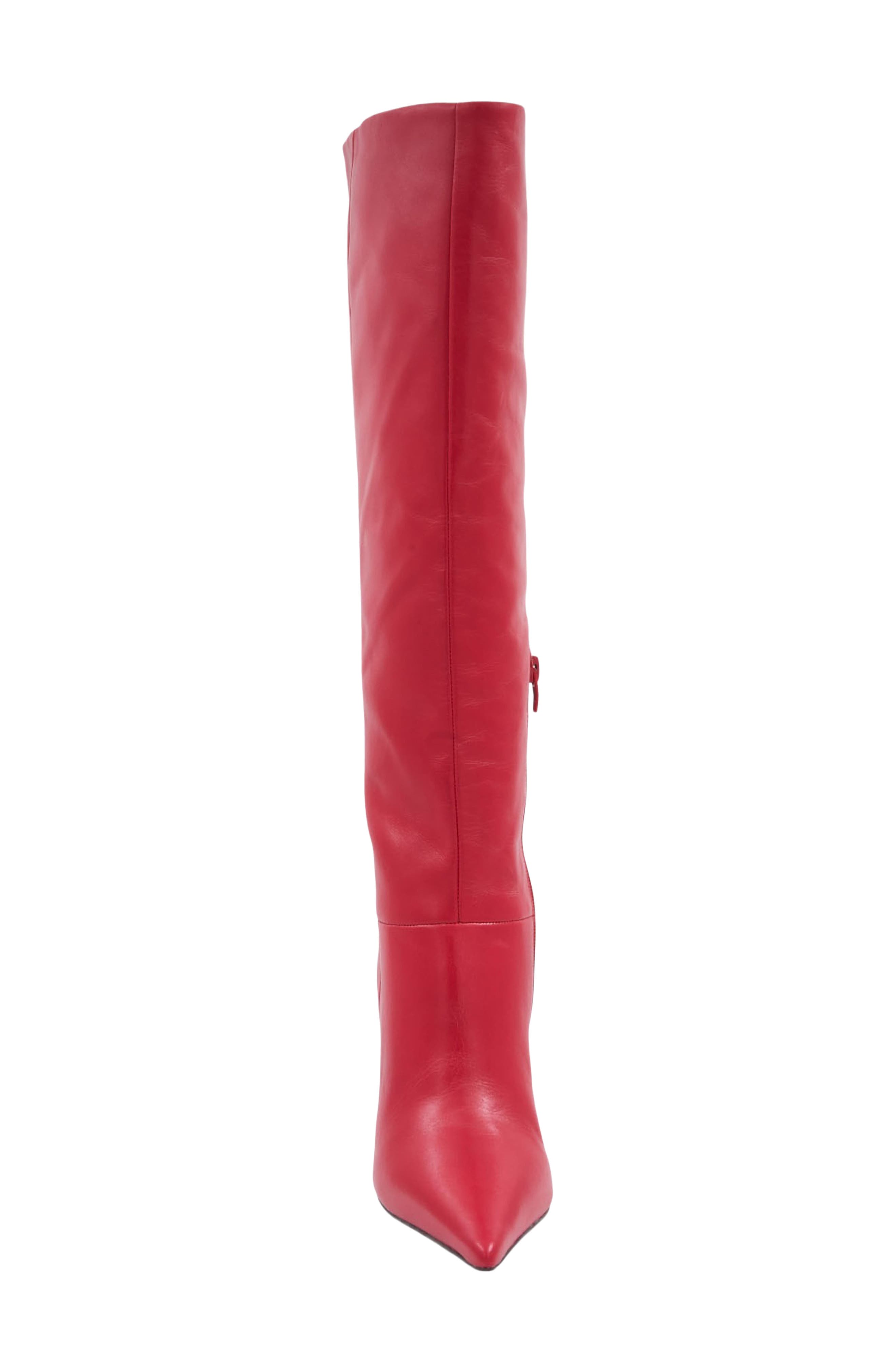 Imani Leather Pointed Toe Knee High Boot, Alternate, color, LIPSTICK LEATHER