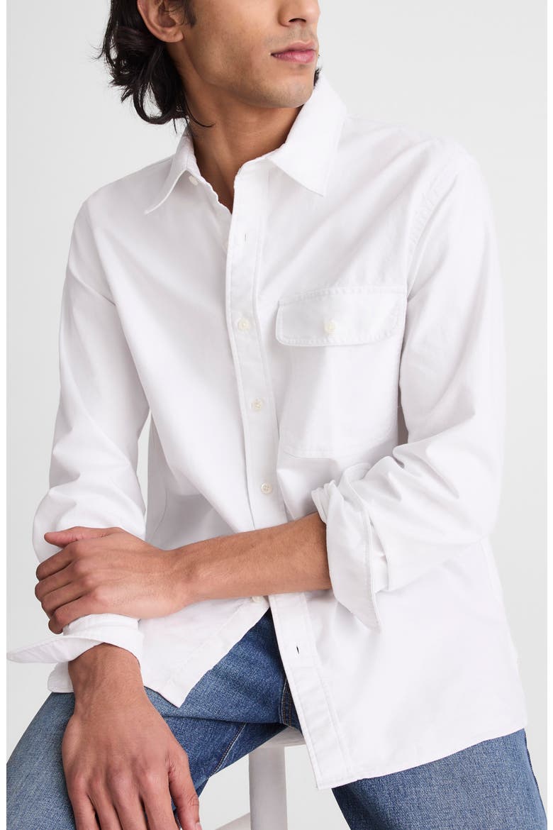 Allday Single Pocket Oxford Shirt, Alternate, color, WHITE