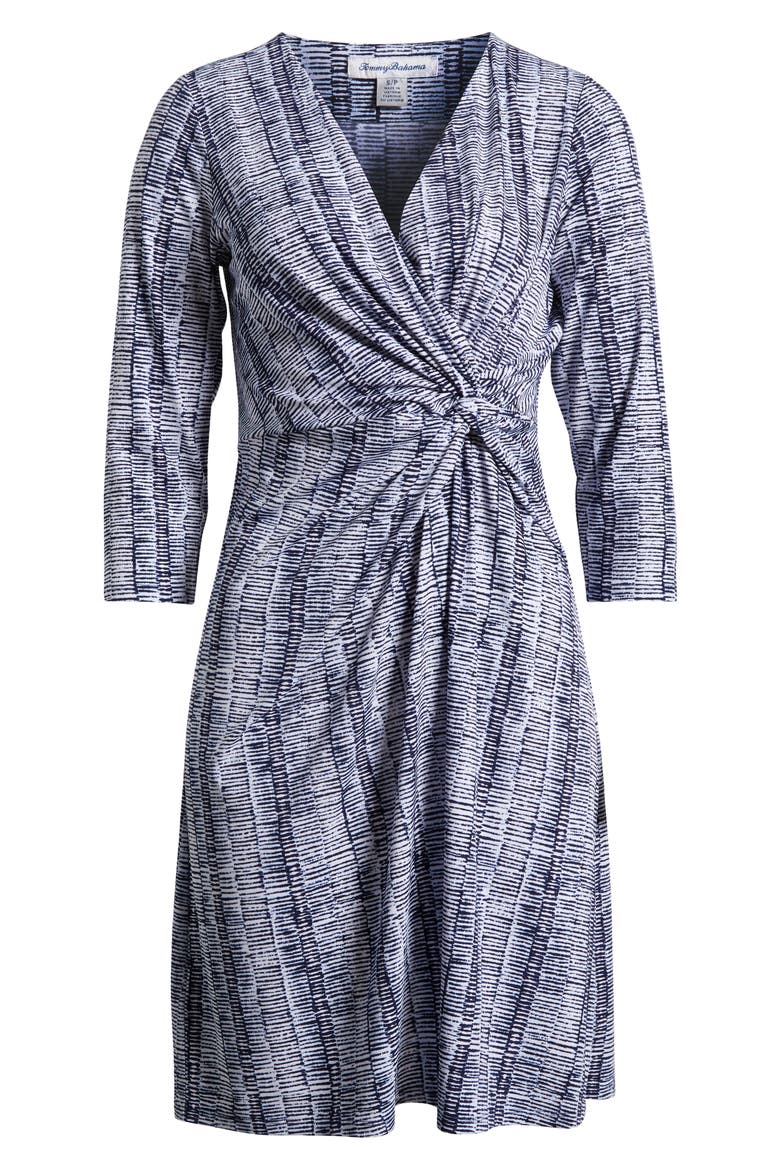 Clara Clear Waters Jersey Faux Wrap Dress, Alternate, color, ISLAND NAVY