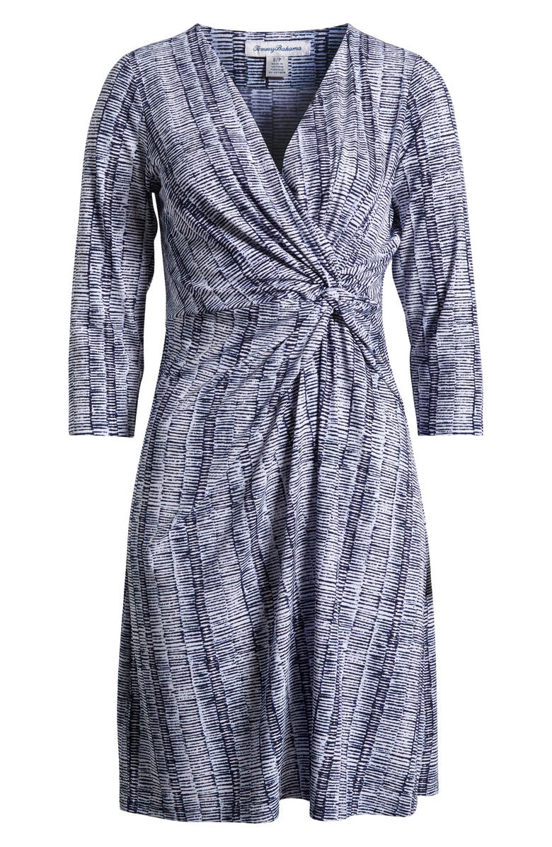 Tommy Bahama Clara Clear Waters Jersey Faux Wrap Dress, Alternate, color, Island Navy