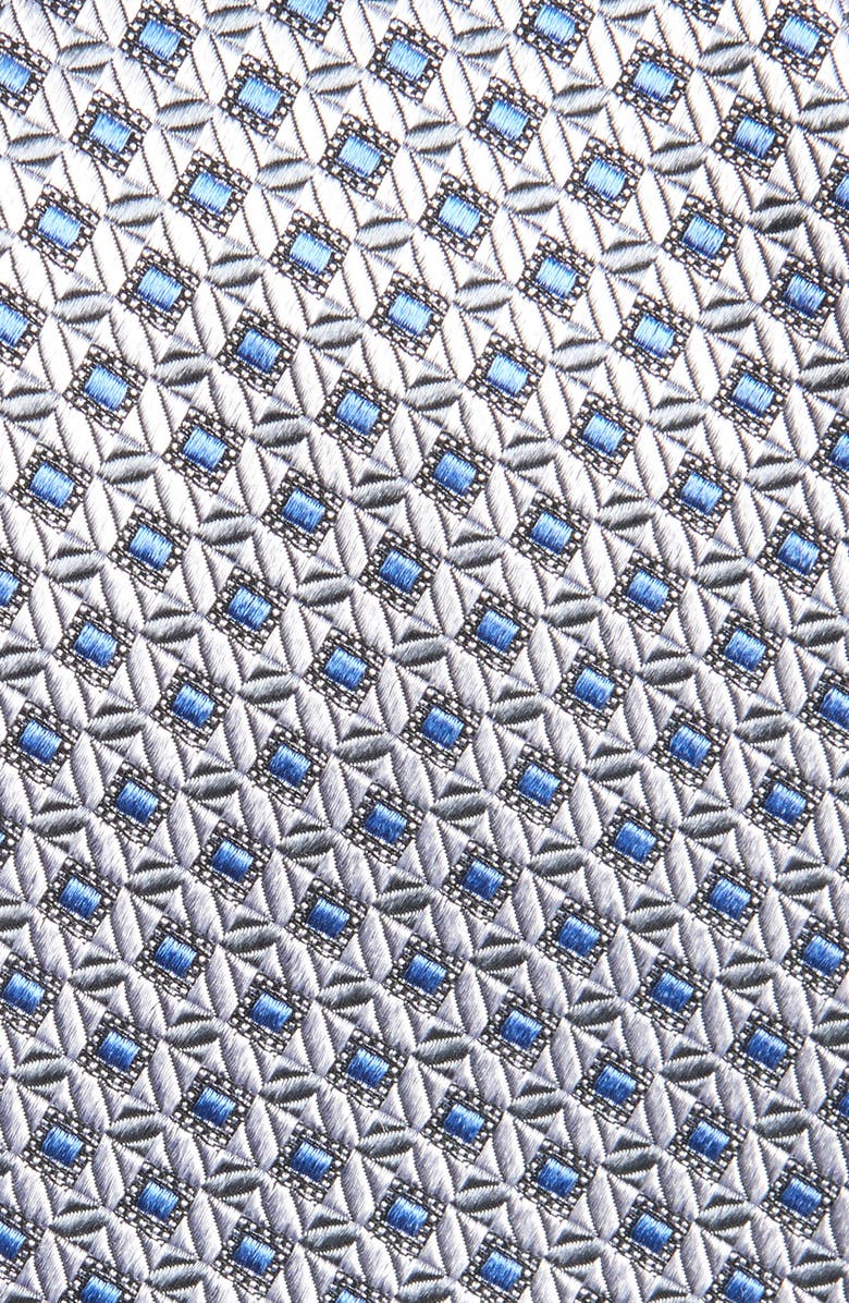 Nordstrom Geometric Silk Tie, Alternate, color, Silver