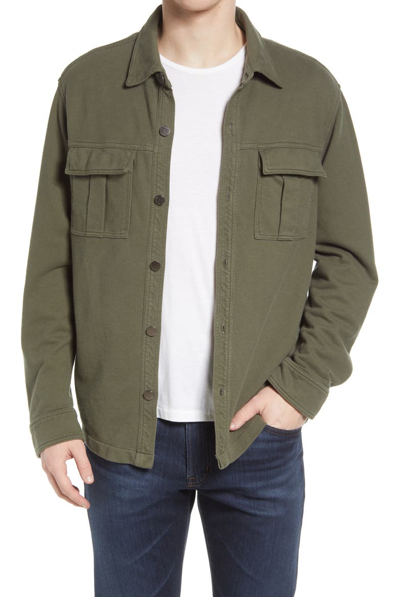 Men's Elias Military Cotton Overshirt, Main, color, INFANTRY GREEN