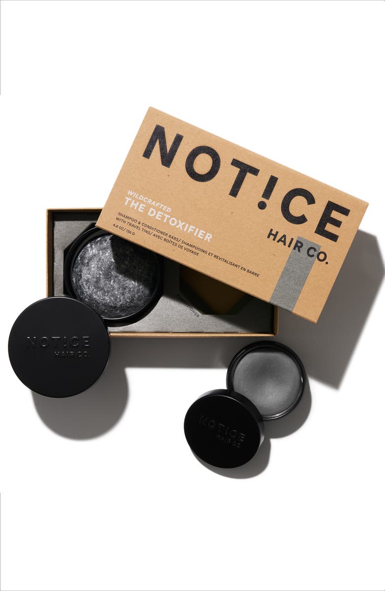 NOTICE Hair Co. Detoxifier Shampoo & Conditioner Bar Travel Set, Main, color, N/A