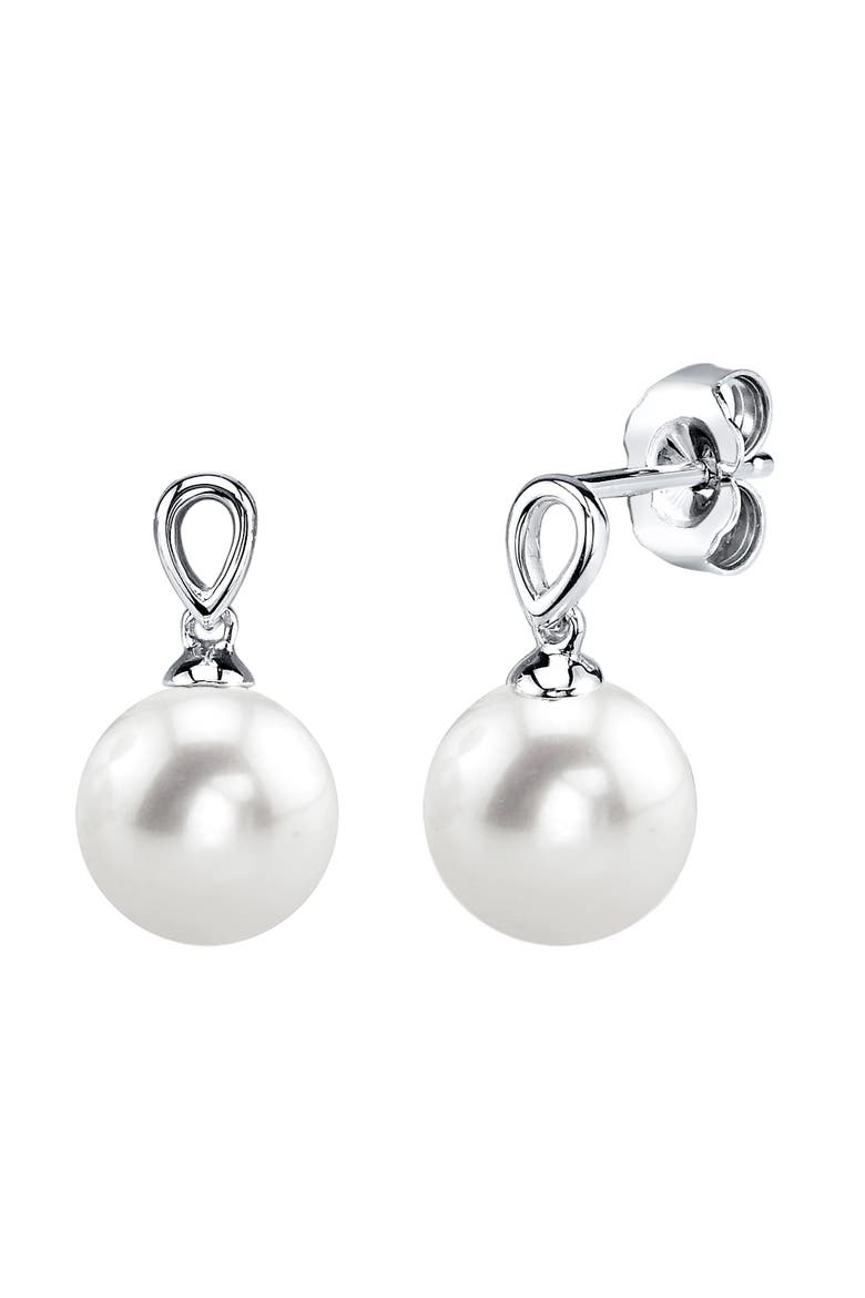 Freshwater Pearl Sherry Earrings, Main, color, White Gold