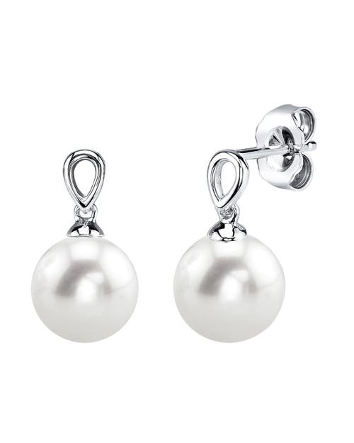 The Pearl Source Freshwater Pearl Sherry Earrings In Gold