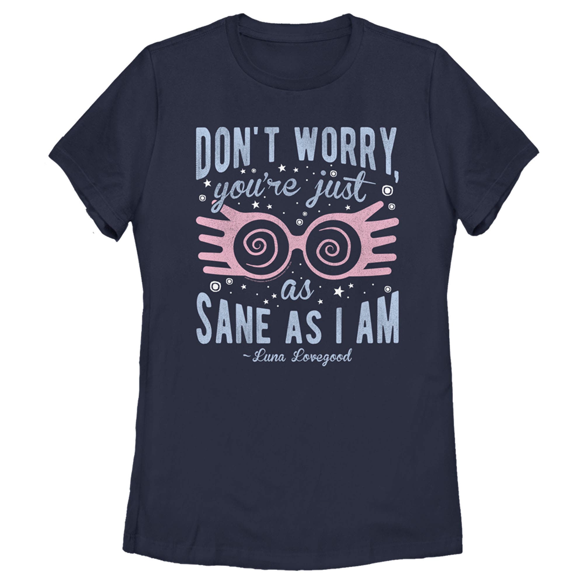 Women's Harry Potter Just As Sane As Luna Lovegood  Graphic T-Shirt in Navy Blue 