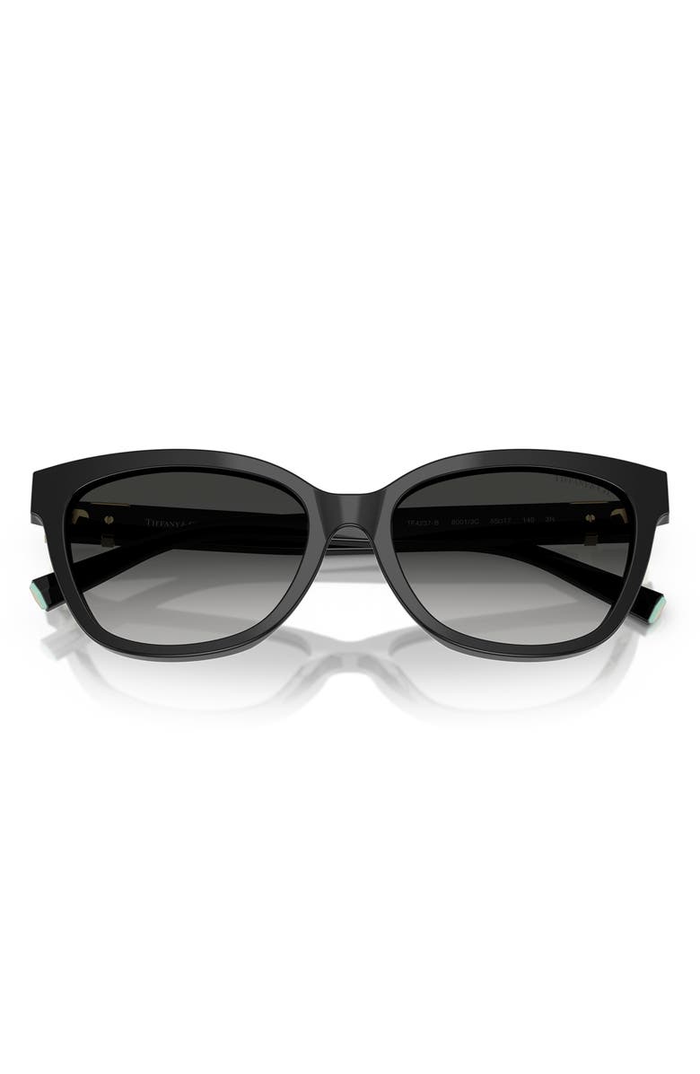 Tiffany & Co. 55mm Gradient Cat Eye Sunglasses, Alternate, color, Black / Grey Gradient