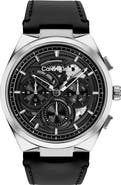 Calvin Klein Distinguish Skeleton Leather Strap Watch, 44mm