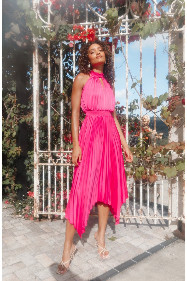 Dominique Pleated Sleeveless Maxi Dress, Alternate, color, PINK