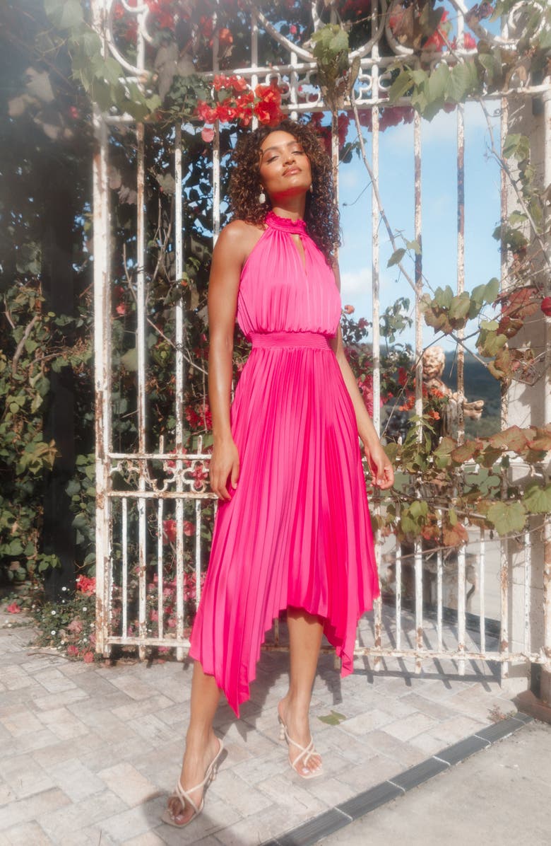 Petal & Pup Dominique Pleated Sleeveless Maxi Dress, Alternate, color, Pink