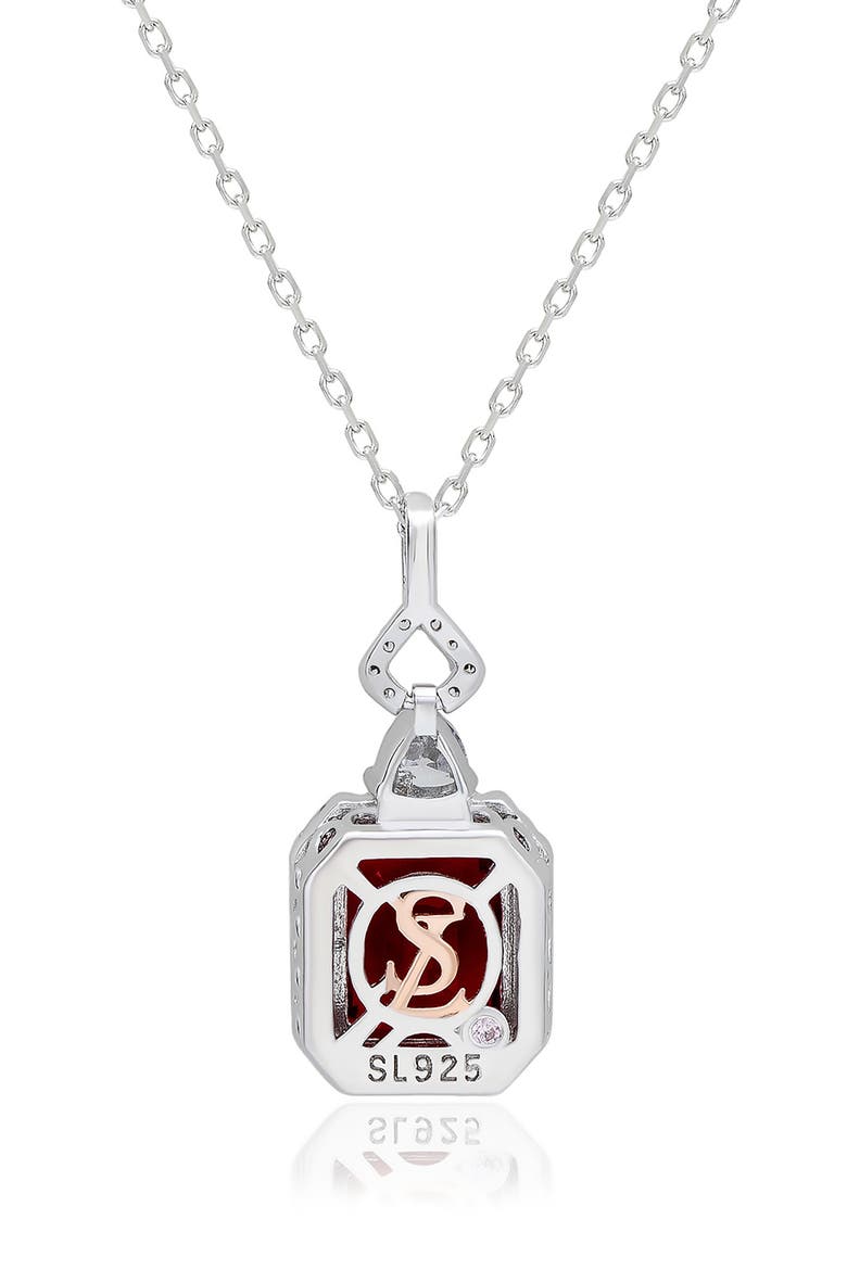 Colorful Cubic Zirconia Pendant Necklace, Alternate, color, RED