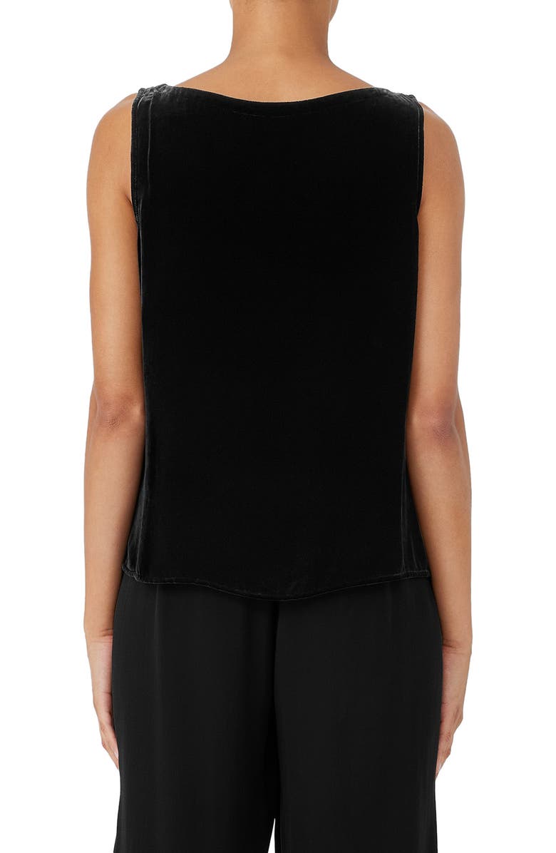 Eileen Fisher Bateau Neck Velvet Tank, Alternate, color, Black