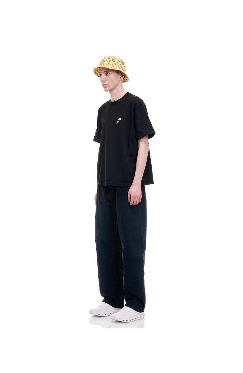 vowels Floral Embroidered Tee, Alternate, color, Black