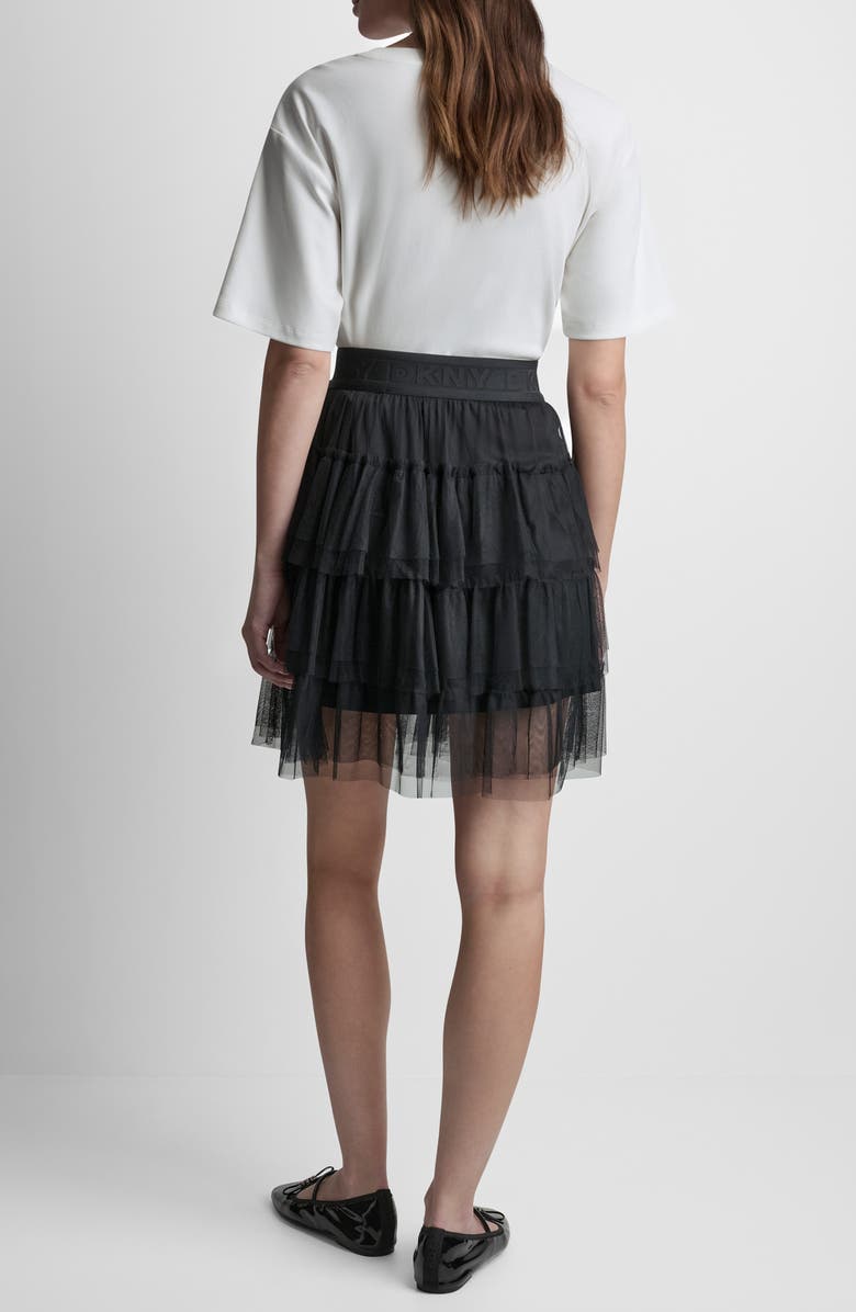 DKNY Tiered Tulle Skirt, Alternate, color, Black