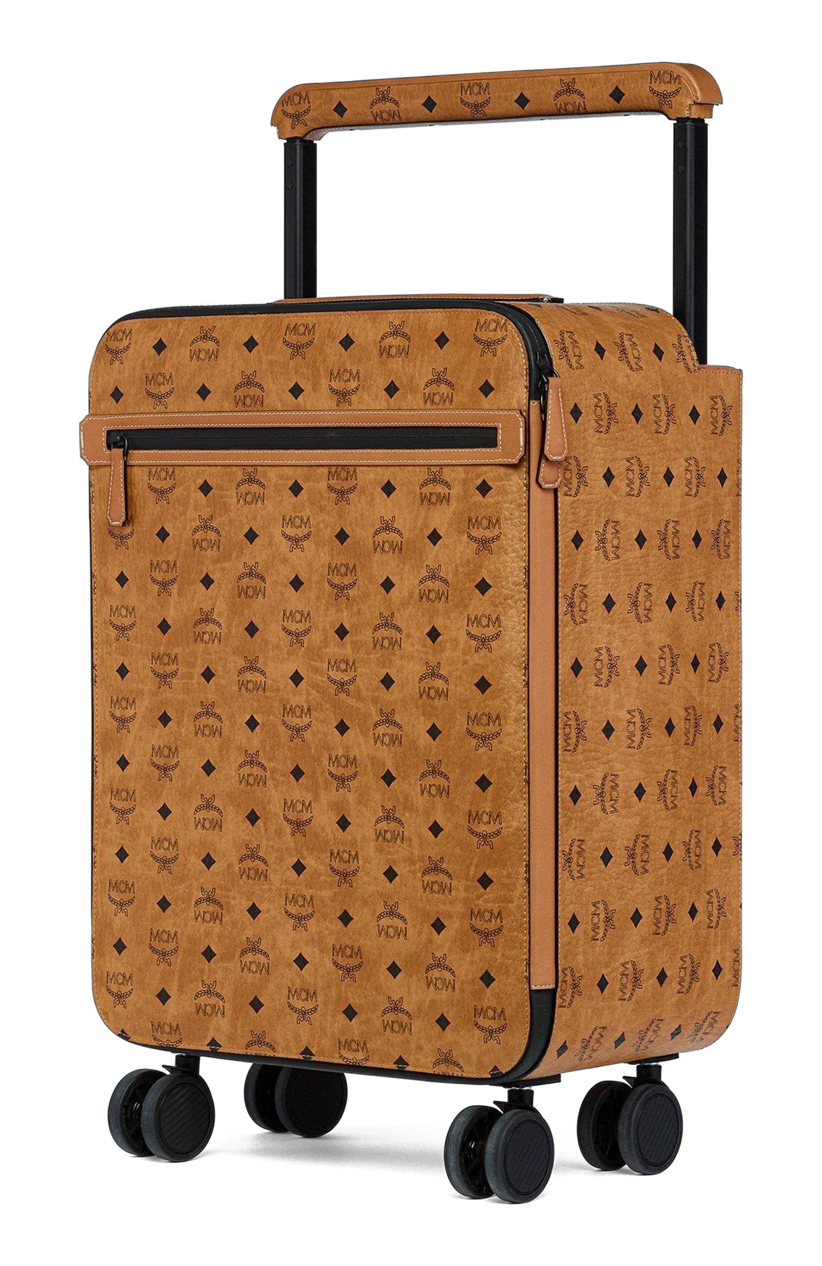 MCM Ottomar Cabin Trolley in Visetos, Alternate, color, Cognac
