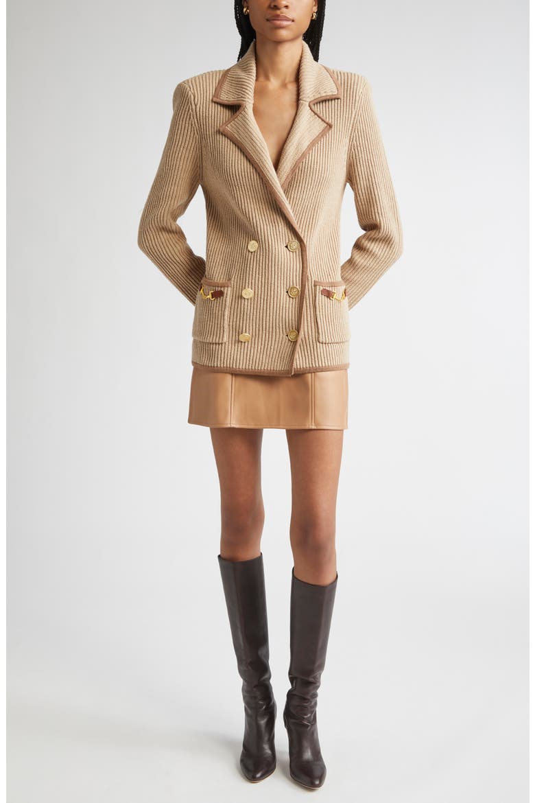 Yvette Belted Faux Leather Miniskirt, Alternate, color, SOFT COGNAC