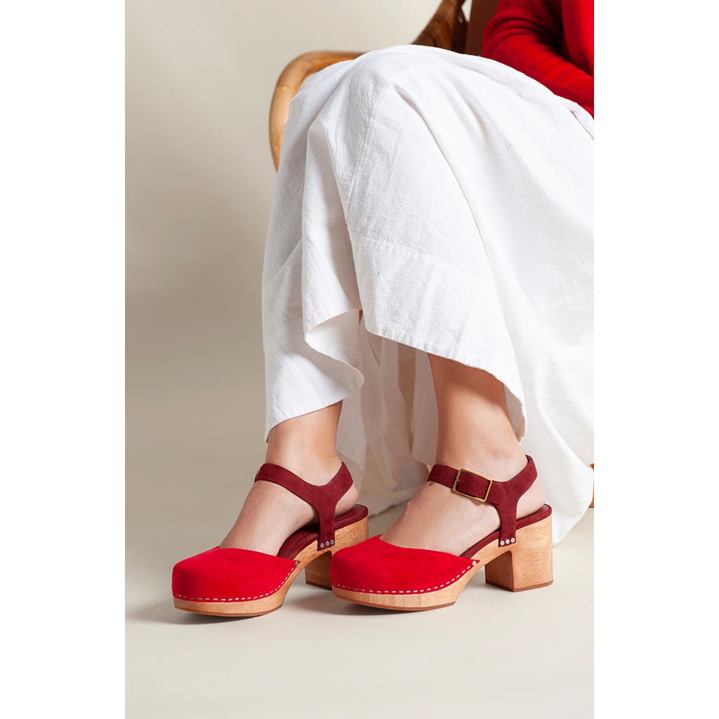 Charlotte Stone Maud Multicolor Ankle Strap Platform Clog In Orange