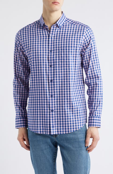 XC4® Two-Tone Gingham Performance Button-Down Shirt