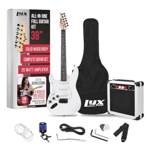 36 Left Handed Electric Guitar Kit with Amp, Picks, Strap, Tuner, Cable & Case