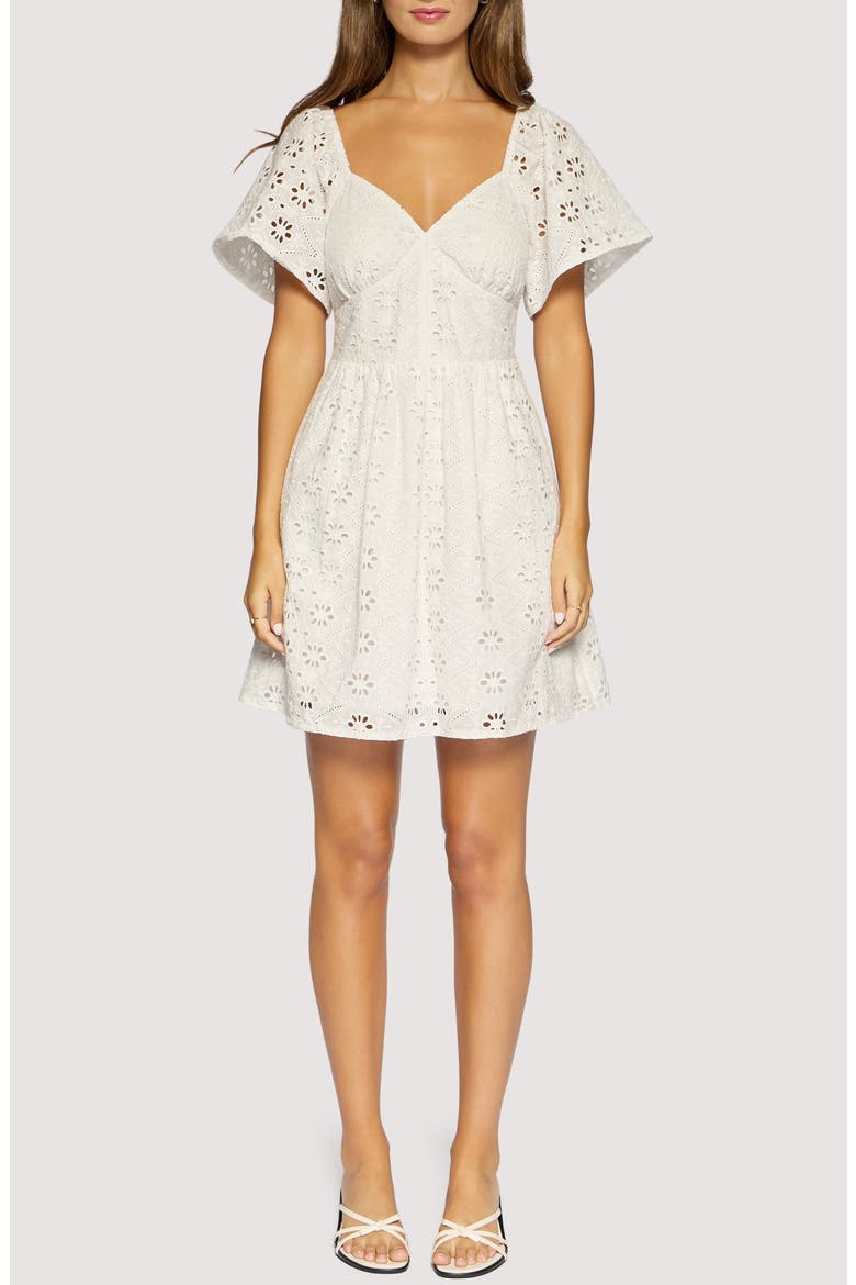 Dolce Marina Broderie Anglaise Minidress, Main, color, WHITE