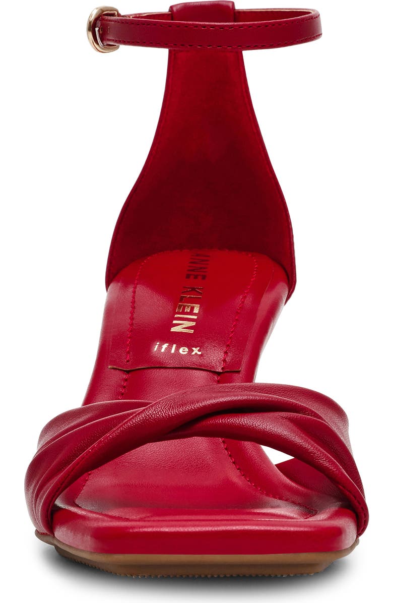 Anne Klein Jessie Ankle Strap Sandal, Alternate, color, Red Smooth